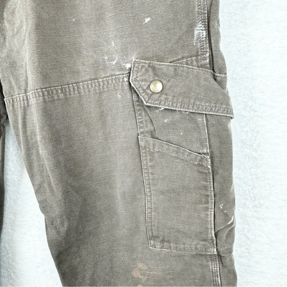 Carhartt Cargo Work Pant Relaxed Fit Rugged Flex Ripstop in Dark Coffee Sz 40x32